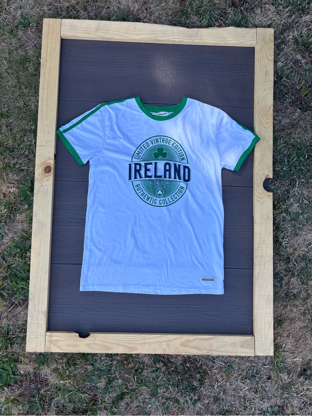 Ireland Graphic Ringer Tee - White & Green